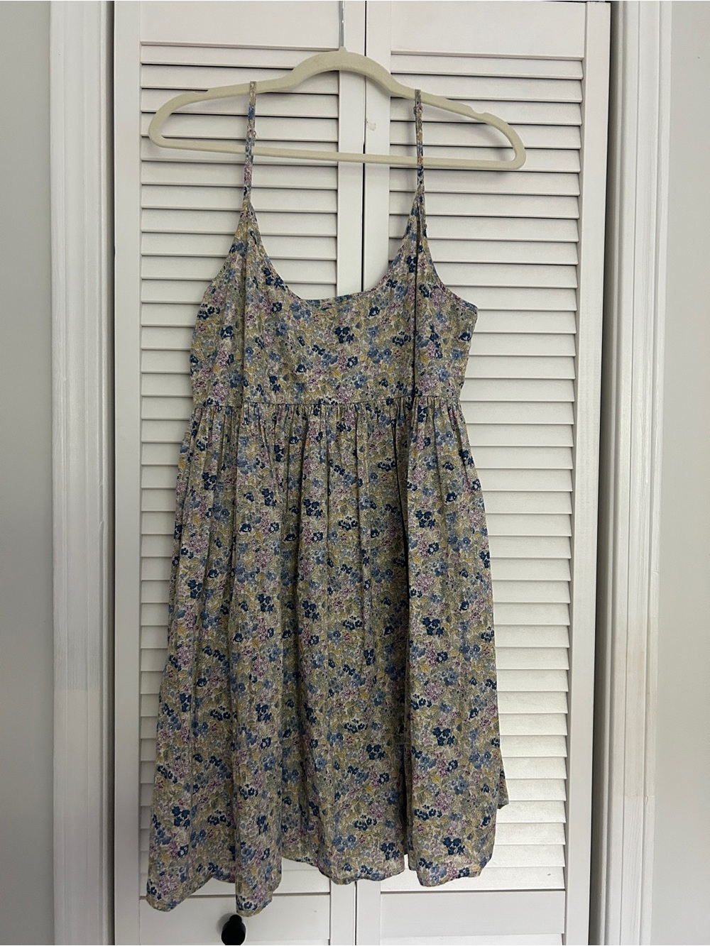 NATURAL LIFE Floral Mini Dress - Blue & Cream
